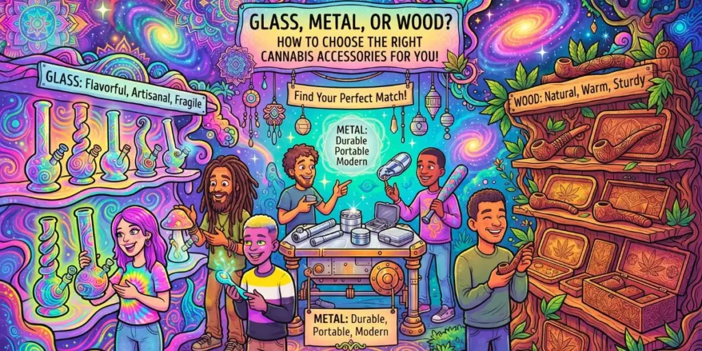 Glass, Metal, or Wood? How to Choose the Right Cannabis Accessories for You
